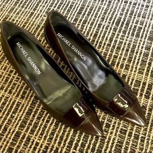 Michael Shannon Brown Leather Heels Women’s 6